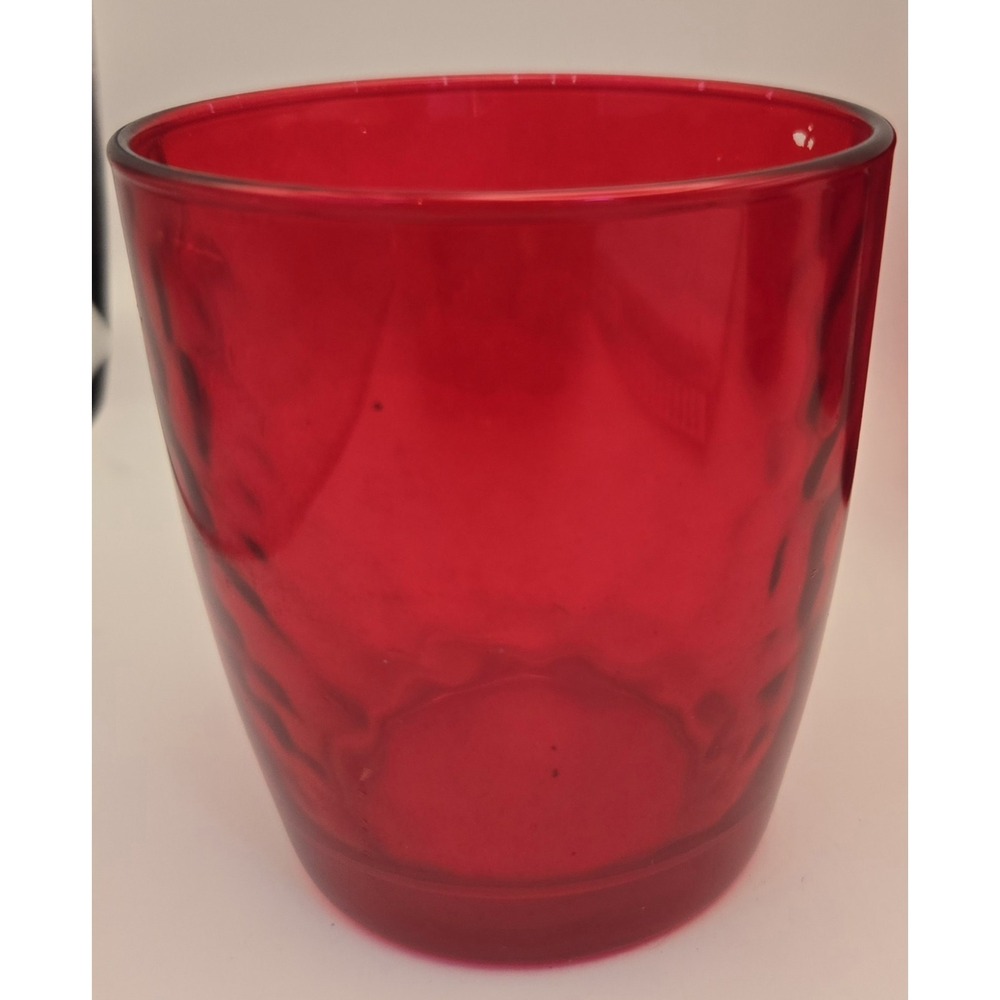 Ruby Red Tumblers Set Of 6 Waved Rib Pattern Unmarked - Picture 2 of 12
